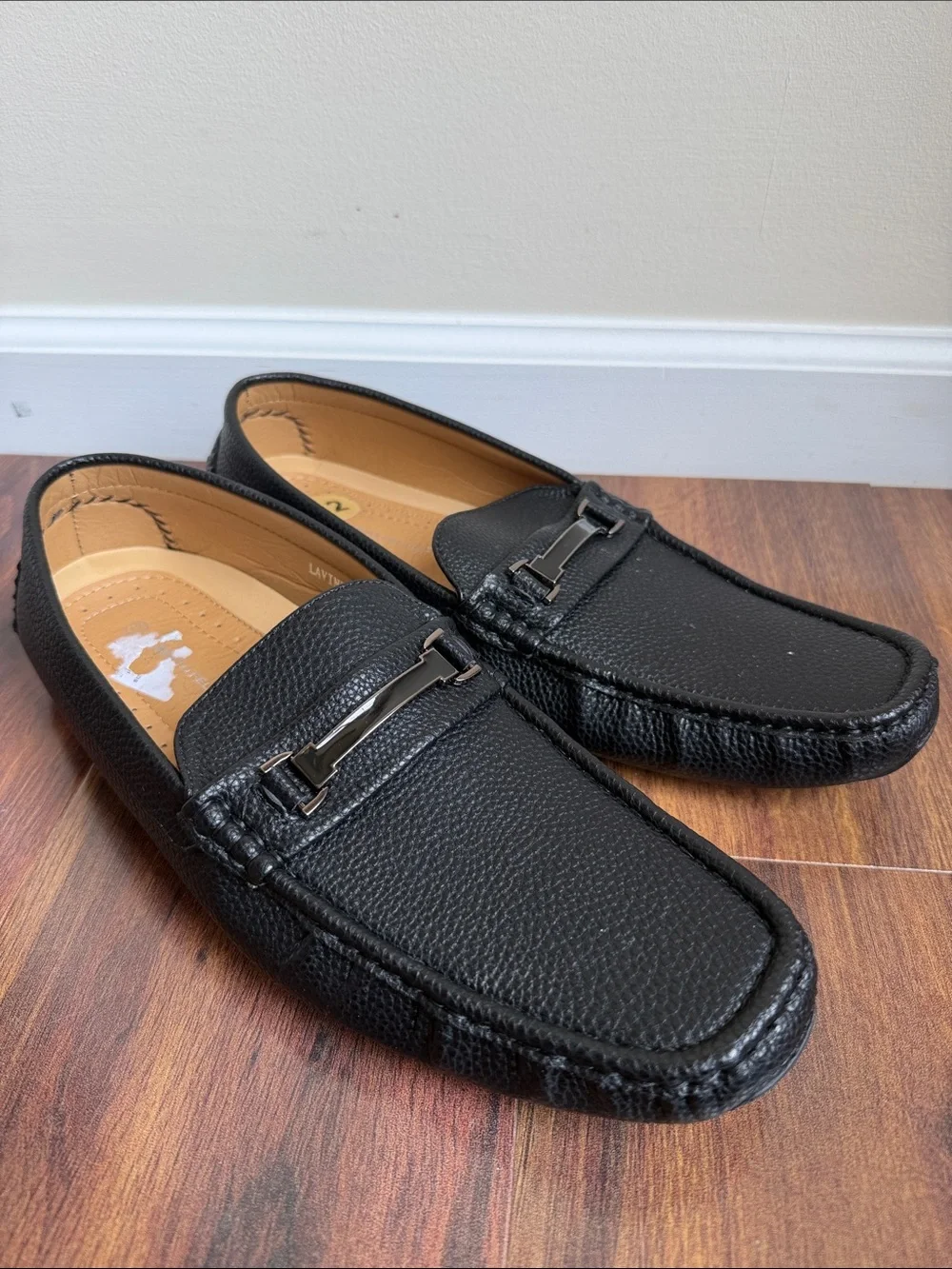 Alberto Fellini Lavine Pebble Leather Slip On Loafers Mens 12 Black